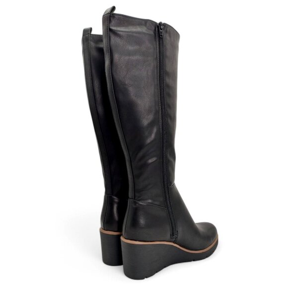 Soul Naturalizer Women's Size 7W Black Adrian Wide Calf Knee High Wedge Boots - Picture 10 of 12